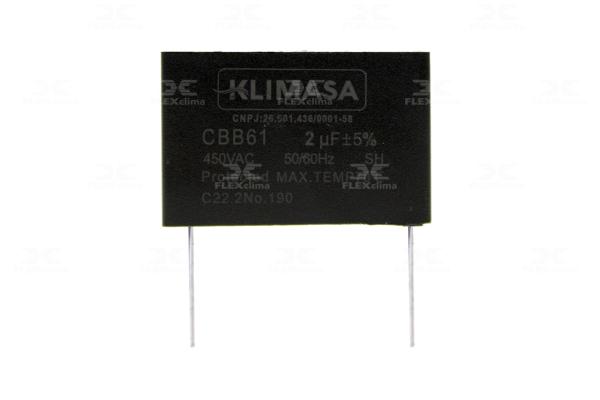 CAPACITOR CBB61 PLACA 2uF/450V (SOLDÁVEL)
